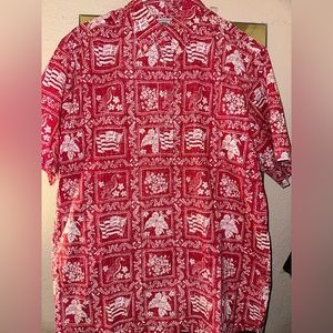 Reyn Spooner Red Lahaina Sailor Pullover Aloha Shirt LRG